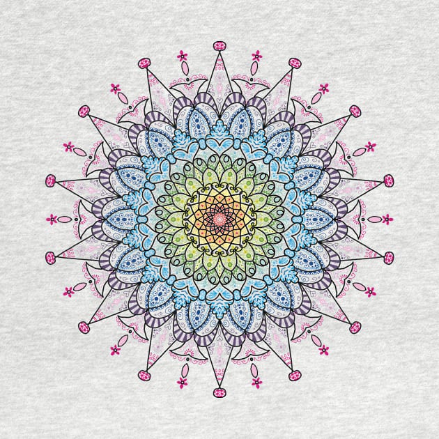 Rainbow and black mandala by Hoshimem